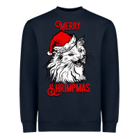 Navy Merry Christmas Cat Heavyweight Sweatshirt - SublimationCraftShop
