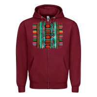 Burgundy serape aztec leopard and turquoise glitter with gemstone brushstroke Zipper Hoodie - Artiststas