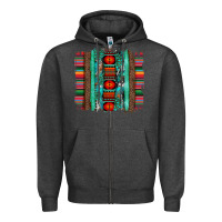 Charcoal Heather serape aztec leopard and turquoise glitter with gemstone brushstroke Zipper Hoodie - Artiststas