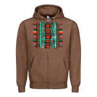 Chestnut serape aztec leopard and turquoise glitter with gemstone brushstroke Zipper Hoodie - Artiststas