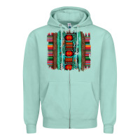 Seafoam serape aztec leopard and turquoise glitter with gemstone brushstroke Zipper Hoodie - Artiststas