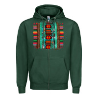 Sports Green serape aztec leopard and turquoise glitter with gemstone brushstroke Zipper Hoodie - Artiststas