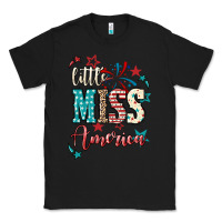 Black Little miss America 4th of july Classic Tee - HowdyJamesFarm