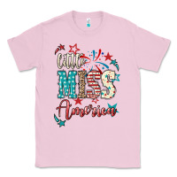Bubblegum Pink Little miss America 4th of july Classic Tee - HowdyJamesFarm