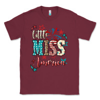 Burgundy Little miss America 4th of july Classic Tee - HowdyJamesFarm