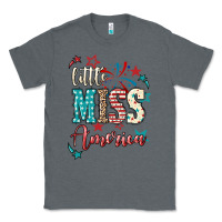 Charcoal Heather Little miss America 4th of july Classic Tee - HowdyJamesFarm