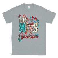 Heather Grey Little miss America 4th of july Classic Tee - HowdyJamesFarm