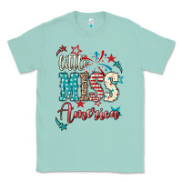 Seafoam Little miss America 4th of july Classic Tee - HowdyJamesFarm