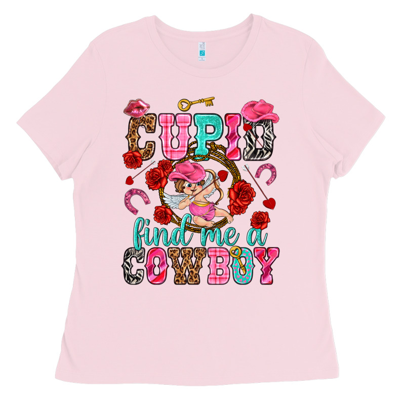 Cupid Find Me A Cowboy Valentine's Day Ladies Tee by HowdyJamesFarm | Teevron