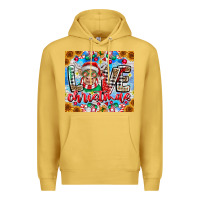 Antique Gold Love Christmas highland cow Premium Hoodie - CowhideDigitalArt