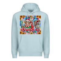 Blue Mist Love Christmas highland cow Premium Hoodie - CowhideDigitalArt