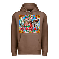 Chestnut Love Christmas highland cow Premium Hoodie - CowhideDigitalArt