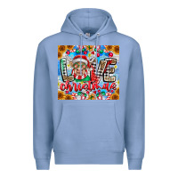 Colony Blue Love Christmas highland cow Premium Hoodie - CowhideDigitalArt