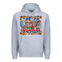 Heather Grey Love Christmas highland cow Premium Hoodie - CowhideDigitalArt