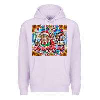 Lilac Love Christmas highland cow Premium Hoodie - CowhideDigitalArt