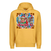 Mustard Love Christmas highland cow Premium Hoodie - CowhideDigitalArt