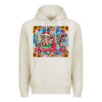 Oatmeal Heather Love Christmas highland cow Premium Hoodie - CowhideDigitalArt