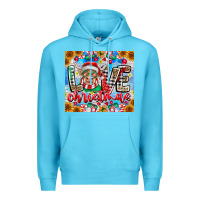 Ocean Blue Love Christmas highland cow Premium Hoodie - CowhideDigitalArt