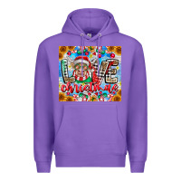 Purple Love Christmas highland cow Premium Hoodie - CowhideDigitalArt