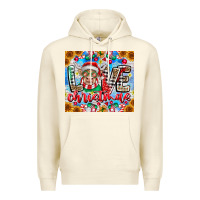 Sandshell Love Christmas highland cow Premium Hoodie - CowhideDigitalArt