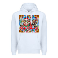 White Love Christmas highland cow Premium Hoodie - CowhideDigitalArt