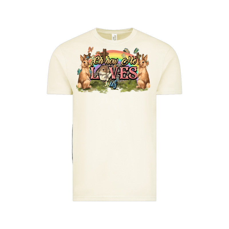 Oh How He Loves Us Cross Easter Day Vintage Tee by HowdyJamesFarm | Teevron
