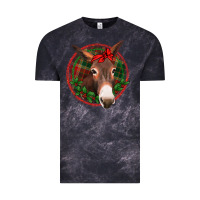Cloud Black Christmas donkey with bandana Vintage Tee - Jasminsmagicworld