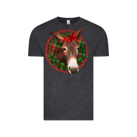 Vintage Black Christmas donkey with bandana Vintage Tee - Jasminsmagicworld
