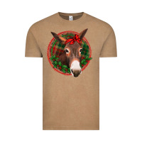 Vintage Coffee Christmas donkey with bandana Vintage Tee - Jasminsmagicworld