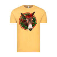Vintage Mustard Christmas donkey with bandana Vintage Tee - Jasminsmagicworld