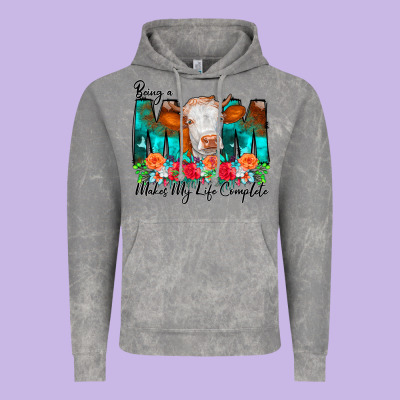 Being A Mom Makes My Life Complete Vintage Hoodie Designed By Cowcowdesign