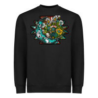 Black aztec moon Heavyweight Sweatshirt - SublimationCraftShop