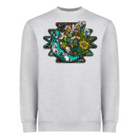Heather Grey aztec moon Heavyweight Sweatshirt - SublimationCraftShop