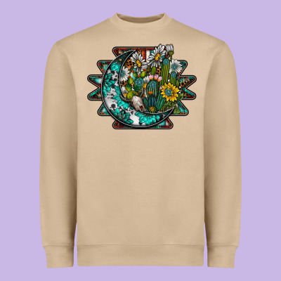 Aztec Moon Heavyweight Sweatshirt Designed By Sublimationcraftshop