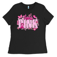 Black Think pink Cancer Awareness Ladies Tee - HowdyJamesFarm