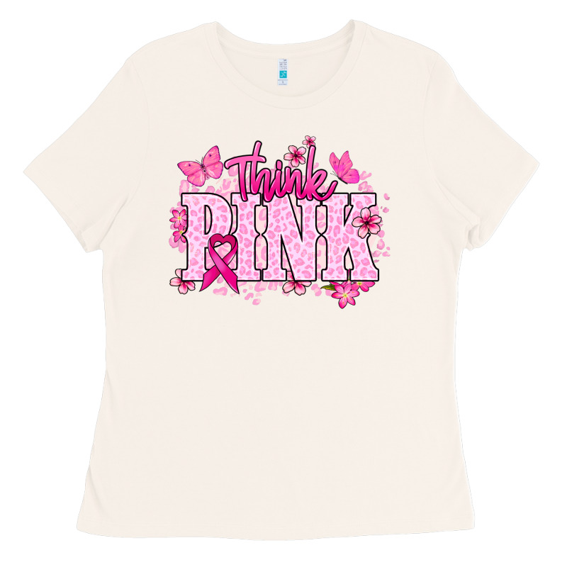 Think Pink Cancer Awareness Ladies Tee by HowdyJamesFarm | Teevron