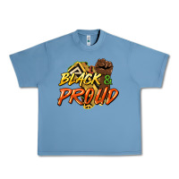 Pebble Blue Black and proud Urban Heavy Tee - HowdyJamesFarm