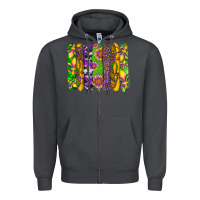 Smoke mardi gras sunflower fleur de lis leopard cowhide brushstrokes Zipper Hoodie - Artiststas