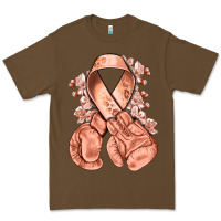 Cacao Uterine Cancer peach ribbon with boxing gloves Premium Tee - NancyCooperArtShop