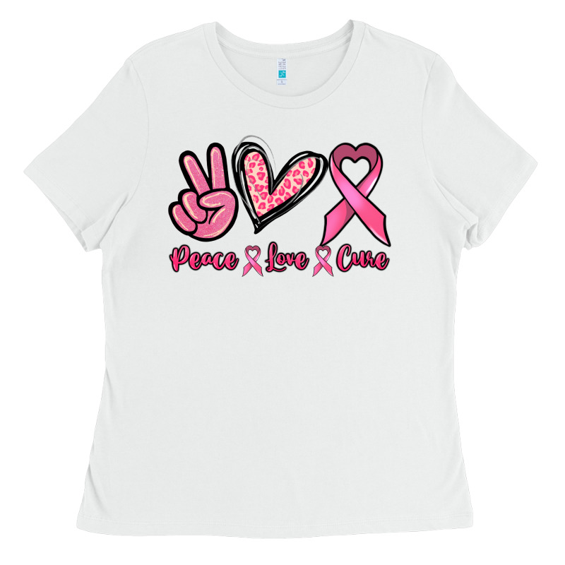 Peace Love Cure Cancer Awareness Ladies Tee by HowdyJamesFarm | Teevron