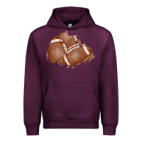 Mauve Wine football patch Urban Hoodie - AdoDesignShop