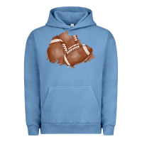 Pigment Pebble Blue football patch Urban Hoodie - AdoDesignShop