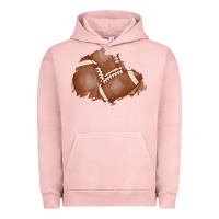 Pigment Salmon football patch Urban Hoodie - AdoDesignShop