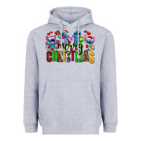 Heather Grey merry christmas stitch Heavyweight Hoodie - AdoDesignShop