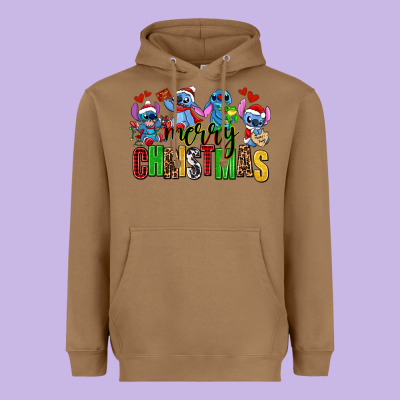 Merry Christmas Stitch Heavyweight Hoodie Designed By Adodesignshop