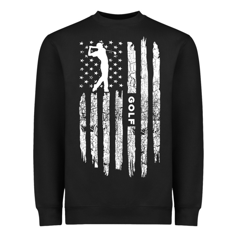 American Flag Golf Clothing  Golfer Vintage Golf Heavyweight Sweatshirt by longCreatives | Teevron