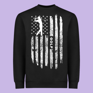 American Flag Golf Clothing  Golfer Vintage Golf Heavyweight Sweatshirt Designed By Longcreatives