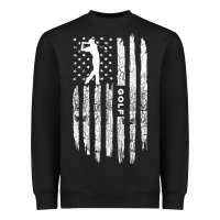 Black American Flag Golf Clothing  Golfer Vintage Golf Heavyweight Sweatshirt - longCreatives