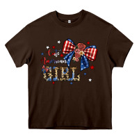 Chocolate Brown cute american girl Heavy Core Tee - JahusDesignShop