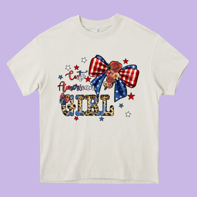 Cute American Girl Heavy Core Tee Designed By Jahusdesignshop
